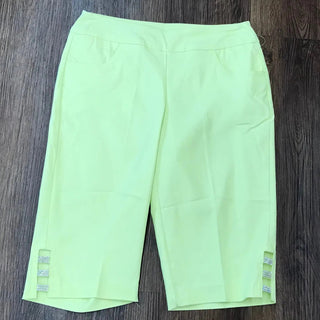 LULU B LIME RHINESTONE BERMUDA 13" INSEAM - Cathys Place