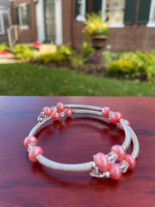 FRESH WATER PEARL CORAL BRACELET WRAP - Cathys Place