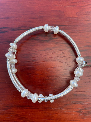 FRESH WATER PEARL CLEAR BRACELET WRAP - Cathys Place