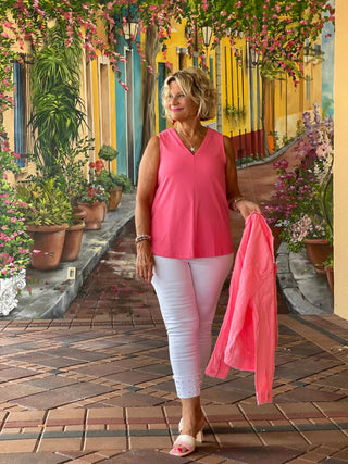 KEY WEST CORAL LINEN JACKET - Cathys Place