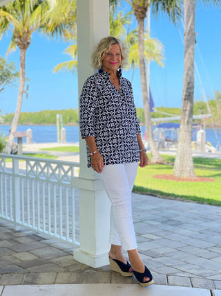 BRIGHTEN BLUE TUNIC - Cathys Place