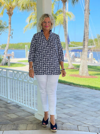 BRIGHTEN BLUE TUNIC - Cathys Place