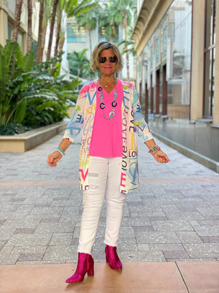 HOT PINK TAILORED V LULU-B