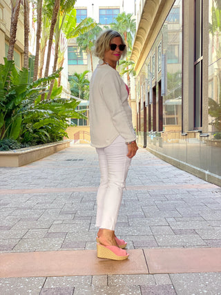 WHITE PINK HEART SWEATER LULU-B