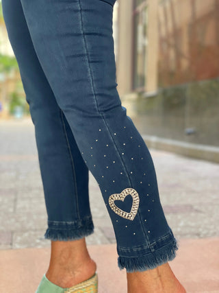 LULU-B NAVY DENIM HEART JEAN LULU-B