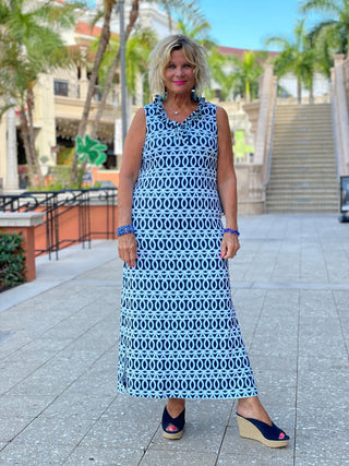 MELINA BLUE  RUFFLE MAXI - Cathys Place