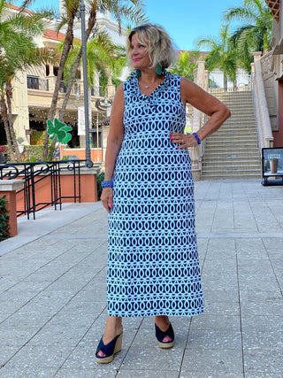 MELINA BLUE  RUFFLE MAXI - Cathys Place