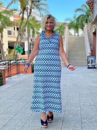 MELINA BLUE  RUFFLE MAXI - Cathys Place