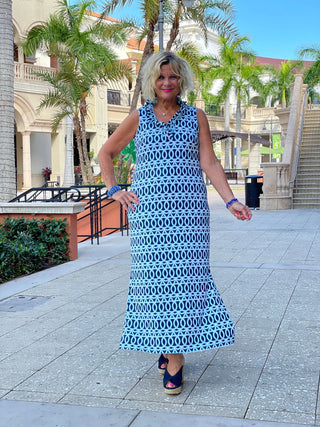 MELINA BLUE  RUFFLE MAXI - Cathys Place