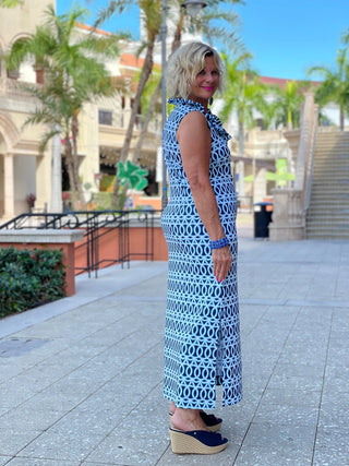 MELINA BLUE  RUFFLE MAXI - Cathys Place