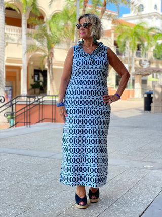 MELINA BLUE  RUFFLE MAXI - Cathys Place