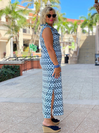 MELINA BLUE  RUFFLE MAXI - Cathys Place