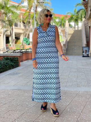 MELINA BLUE  RUFFLE MAXI - Cathys Place