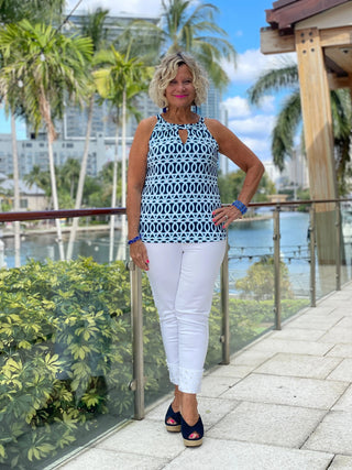 MELINA BLUE  KEYHOLE TOP LULU-B