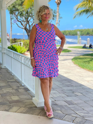 PINK SPADE LAYERED RUFFLE DRESS - Cathys Place