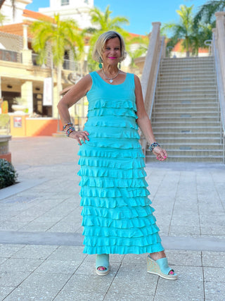 SEAFOAM CHA CHA MAXI DRESS LULU-B