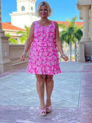 PINK LANE LAYERED RUFFLE DRESS - Cathys Place