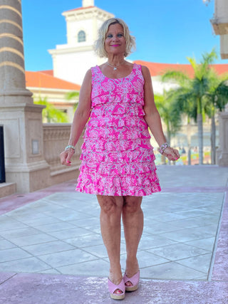 PINK LANE LAYERED RUFFLE DRESS - Cathys Place