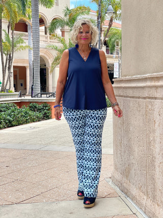 MELINA BLUE PALAZZO PANT - Cathys Place