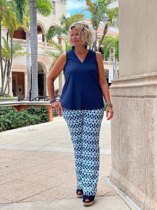 MELINA BLUE PALAZZO PANT - Cathys Place