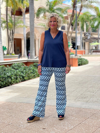 MELINA BLUE PALAZZO PANT - Cathys Place