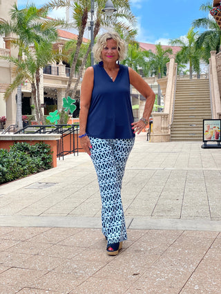 MELINA BLUE PALAZZO PANT - Cathys Place