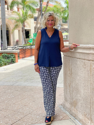 BRIGHTEN BLUE PALAZZO PANT - Cathys Place