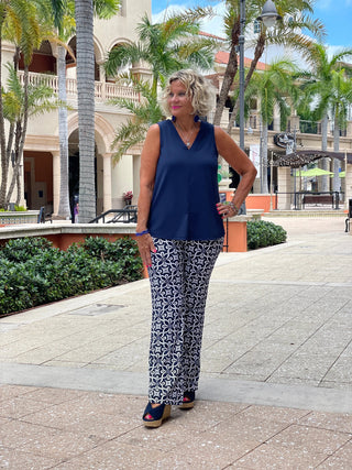 BRIGHTEN BLUE PALAZZO PANT - Cathys Place