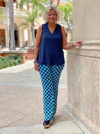 SEASIDE BLUE PALAZZO PANT - Cathys Place