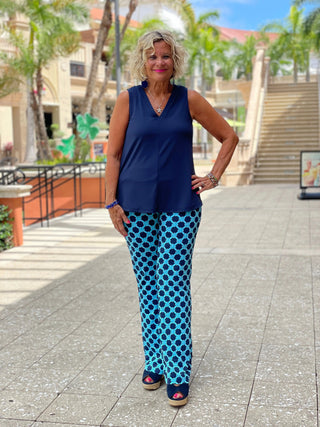 SEASIDE BLUE PALAZZO PANT - Cathys Place