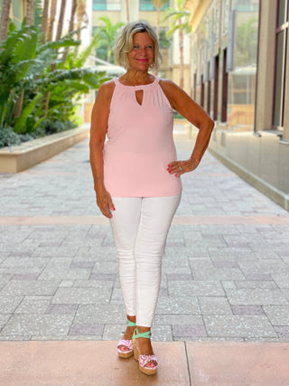 FROSTED PINK  KEYHOLE TOP FINAL SALE LULU-B