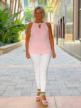 FROSTED PINK  KEYHOLE TOP FINAL SALE LULU-B