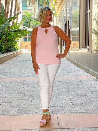 FROSTED PINK  KEYHOLE TOP FINAL SALE LULU-B