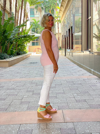 FROSTED PINK  KEYHOLE TOP FINAL SALE LULU-B