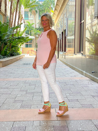 FROSTED PINK  KEYHOLE TOP FINAL SALE LULU-B