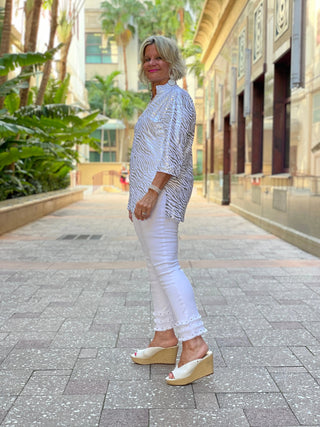 LULU-B LEME WHITE SILVER TUNIC LULU-B