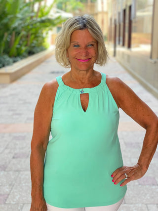 SEAFOAM GREEN KEYHOLE TOP FINAL SALE LULU-B