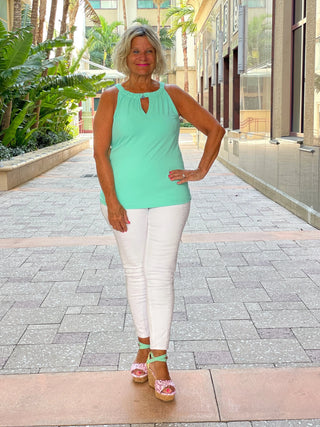SEAFOAM GREEN KEYHOLE TOP FINAL SALE LULU-B