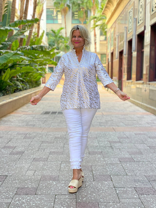 LULU-B WHITE GOLD LEME TUNIC LULU-B
