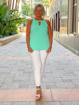SEAFOAM GREEN KEYHOLE TOP FINAL SALE LULU-B