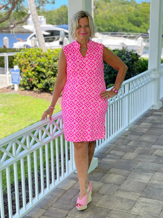 PINK DIAMONDS COLLAR DRESS LULU-B