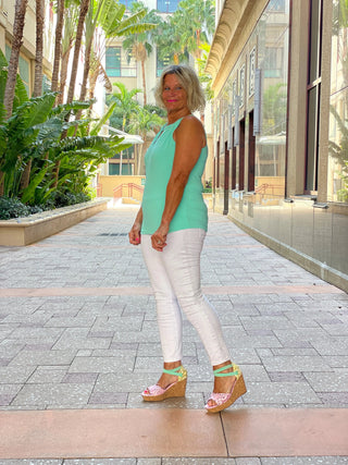 SEAFOAM GREEN KEYHOLE TOP FINAL SALE LULU-B