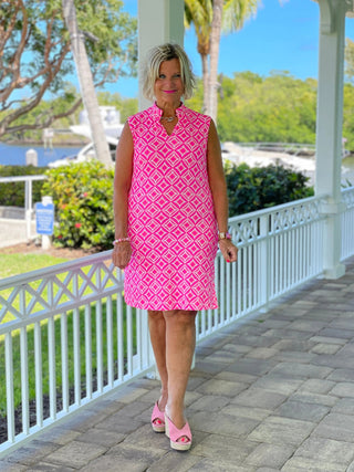 PINK DIAMONDS COLLAR DRESS LULU-B
