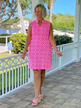 PINK DIAMONDS COLLAR DRESS LULU-B