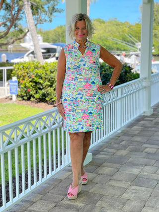 TIKI ESCAPE COLLAR DRESS LULU-B