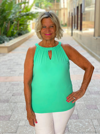 SEAFOAM MINT GREEN  KEYHOLE TOP FINAL SALE LULU-B