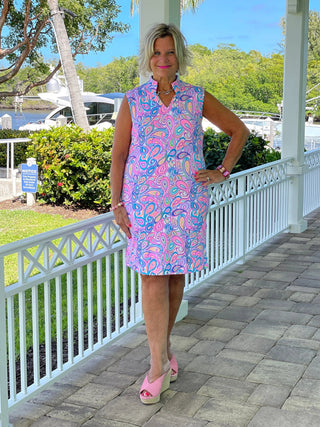 CAROLINA PAISLEY COLLAR DRESS LULU-B