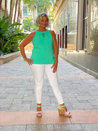 SEAFOAM MINT GREEN  KEYHOLE TOP FINAL SALE LULU-B