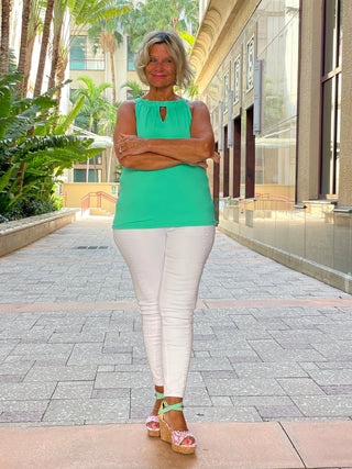 SEAFOAM MINT GREEN  KEYHOLE TOP FINAL SALE LULU-B