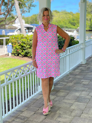 PALM TREE SIESTA COLLAR DRESS LULU-B